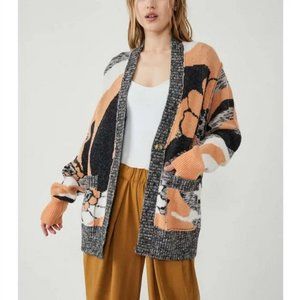 Free People August Cardi Peach Petals Combo Size XL